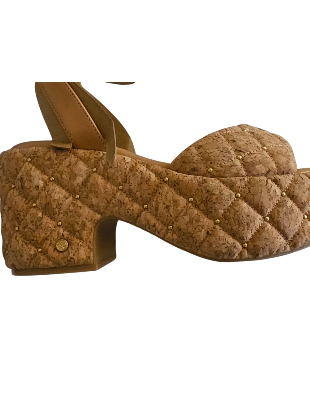 Sold Out Vince Camuto Summer Tan Cork Platform Comfy Sandals Heels Shoes - Picture 2 of 16